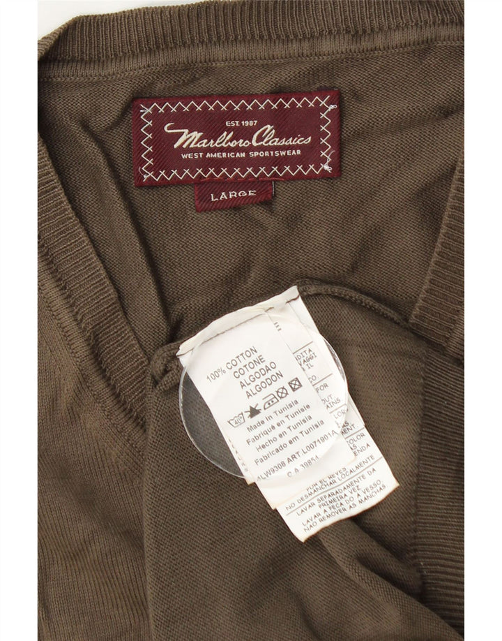 Canottiera da uomo Marlboro Classics grande in cotone marrone