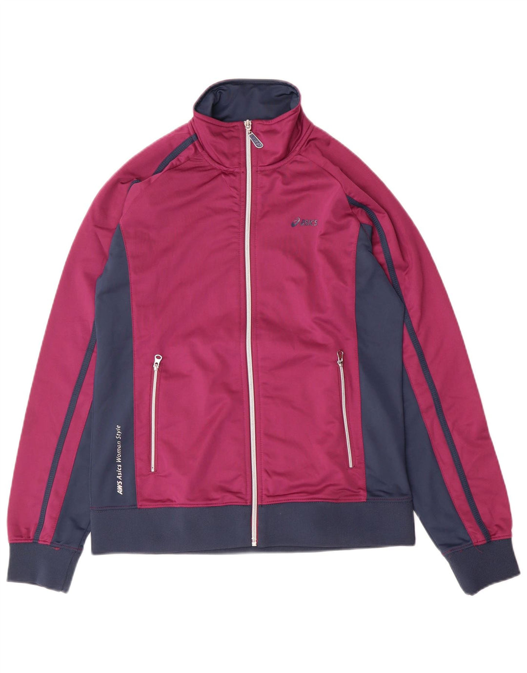 Giacca da tuta da donna ASICS UK 14 Large Viola Colourblock Poliestere
