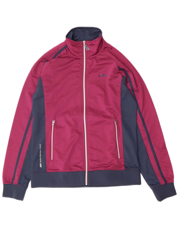 Giacca da tuta da donna ASICS UK 14 Large Viola Colourblock Poliestere