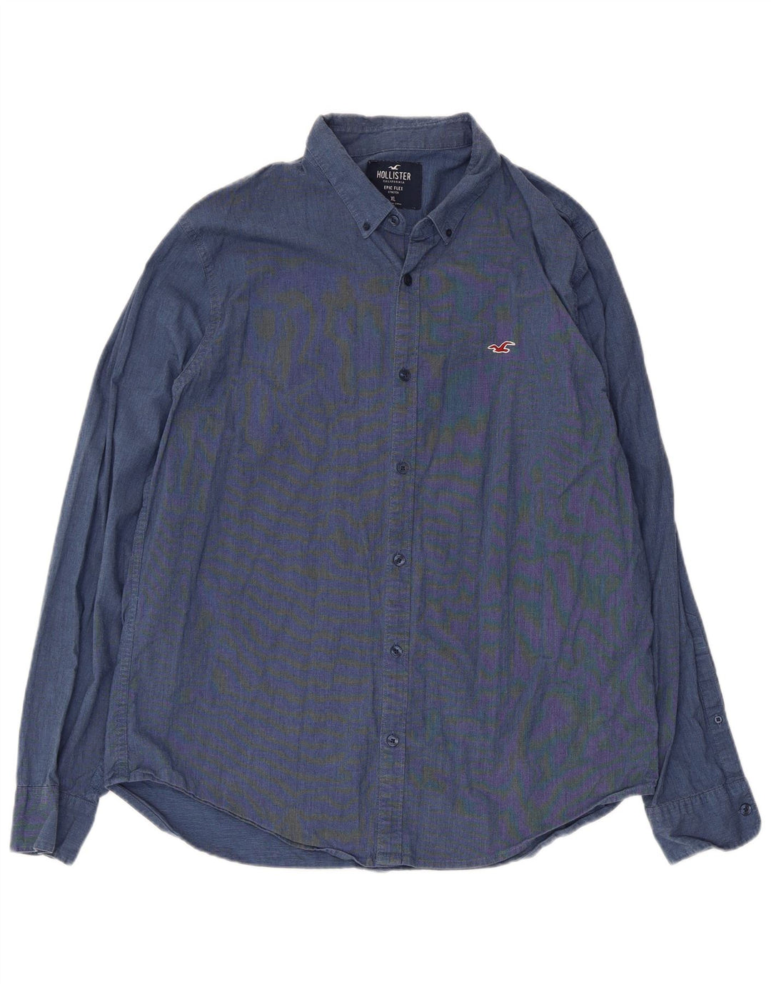 Camicia Hollister da uomo XL in cotone blu