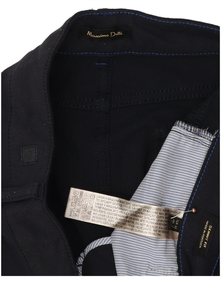 MASSIMO DUTTI Pantaloni casual corti da donna EU 42 Large W32 L26 Blu navy