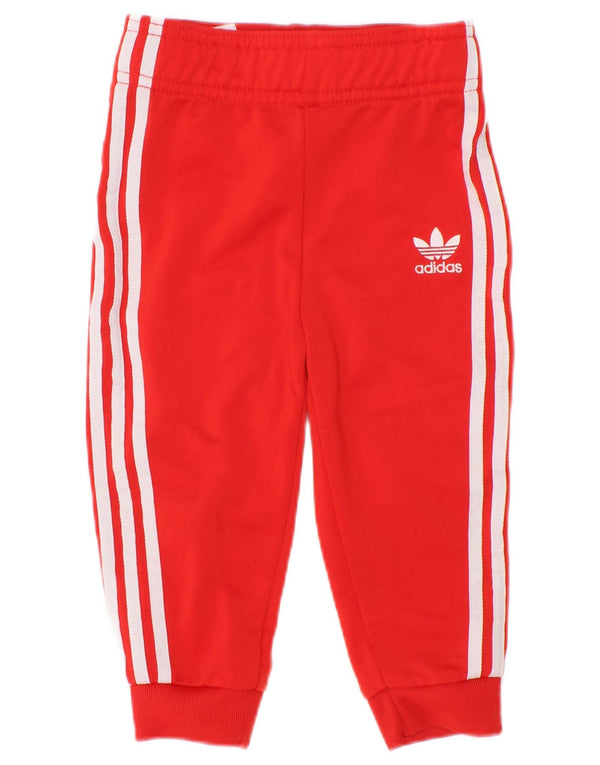 Pantaloni da tuta da jogging per bambina Adidas 12-18 mesi in poliestere rosso
