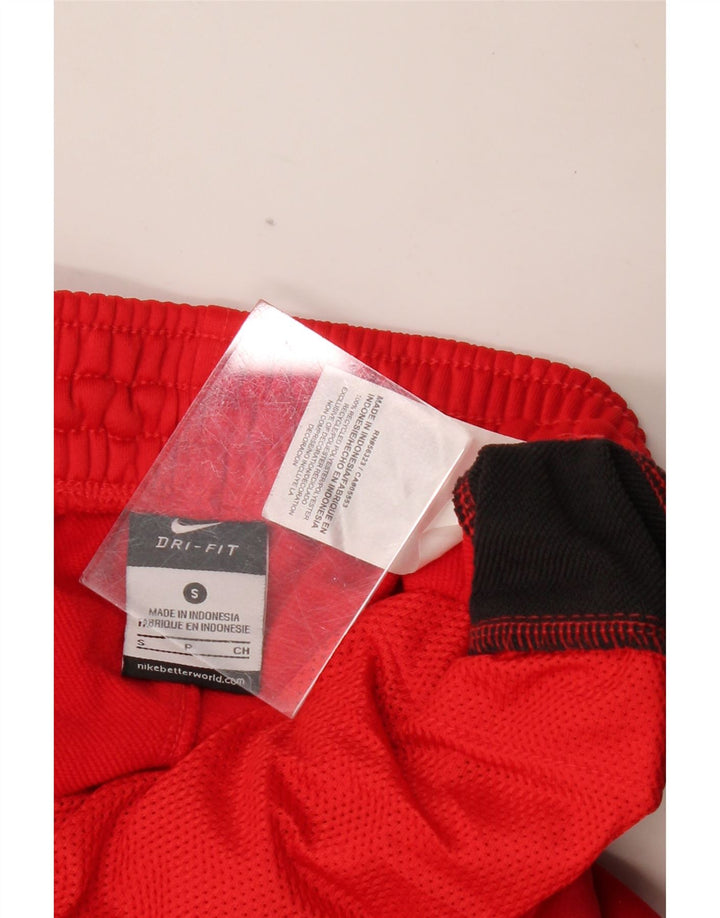 Pantaloni da tuta da uomo NIKE Dri Fit Small in poliestere color block rosso
