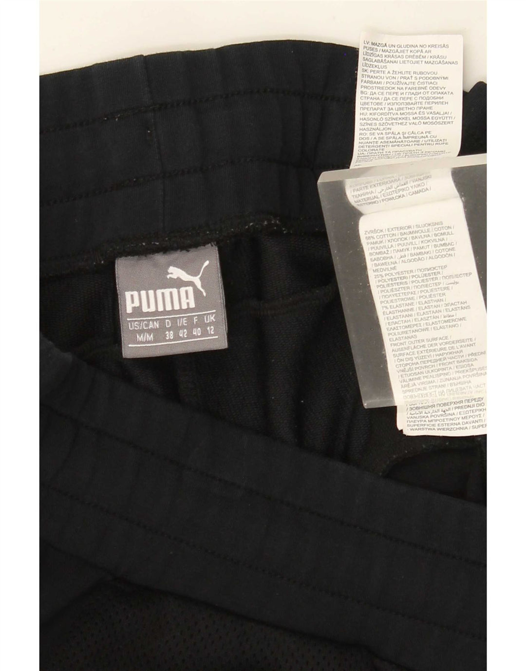 Leggings grafici crop da donna Puma UK 12 cotone medio nero