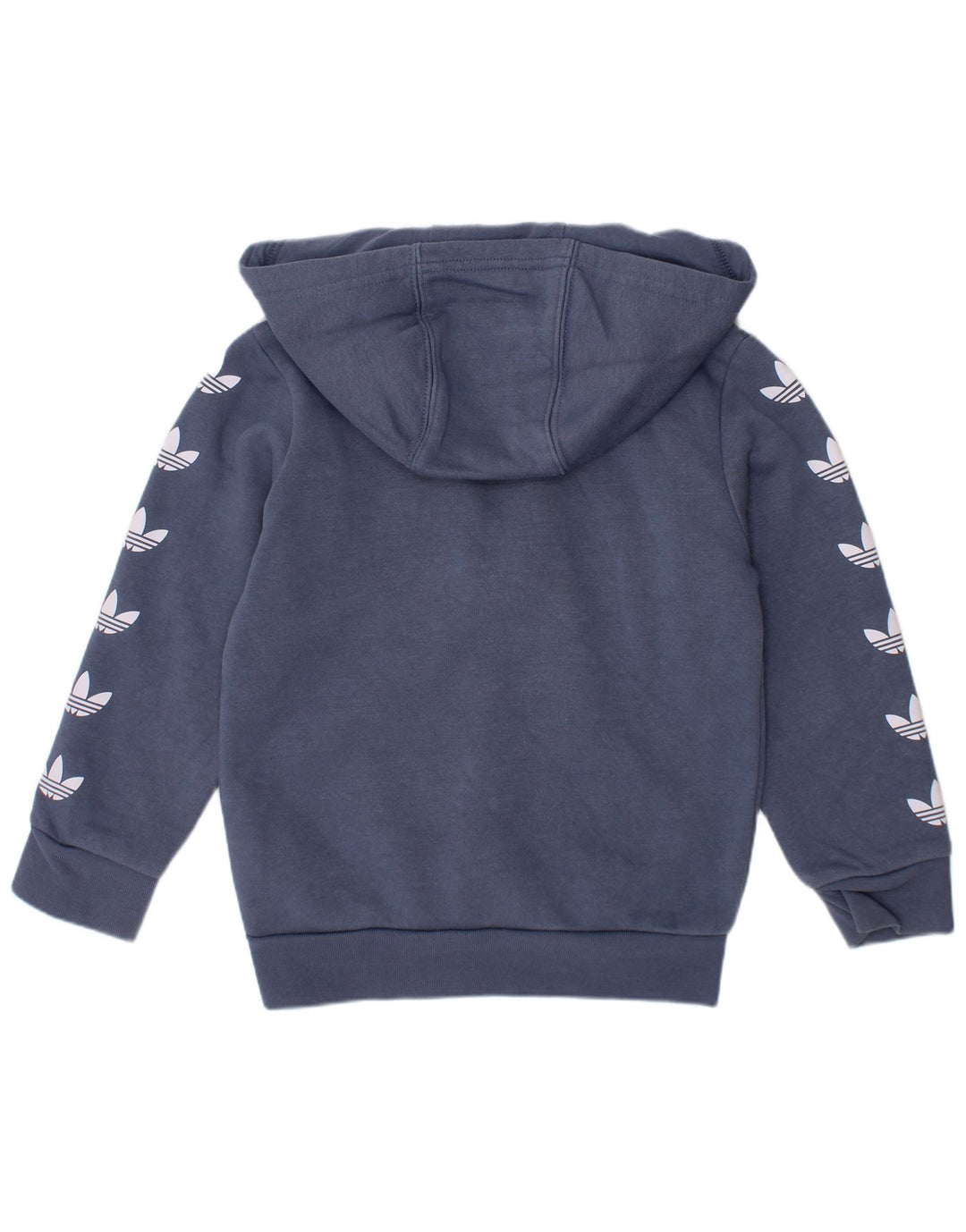Maglione con cappuccio e zip grafica Adidas da ragazzo, 4-5 anni, in cotone blu