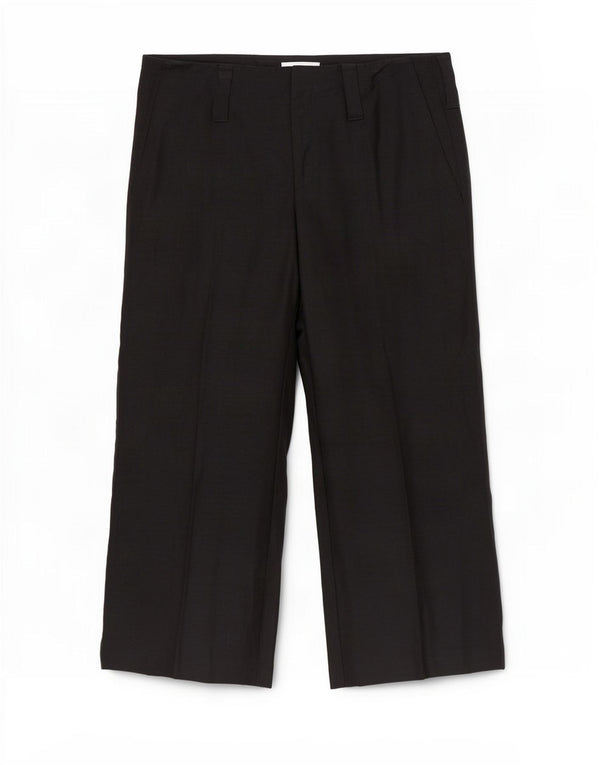 Pantaloni chino a gamba larga da donna Zara EU 42 Large W32 L28 Lino nero