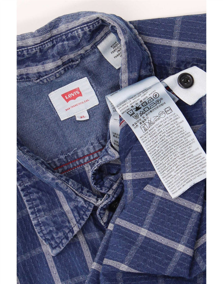 Camicia da uomo Levi's XL in cotone a quadri blu