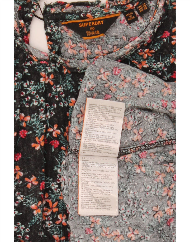 Camicetta oversize a maniche lunghe da donna Superdry UK 14 Large Black Floral