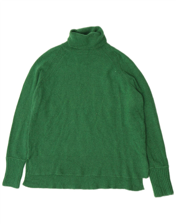 J. Crew Maglione maglione oversize da donna con collo alto UK 10 Piccolo nylon verde