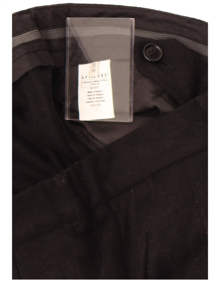 Pantaloni da abito dritti da uomo Pierre Balmain W32 L27 neri classici