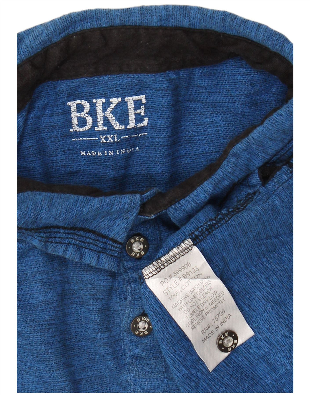 Polo da uomo BKE 2XL cotone screziato blu