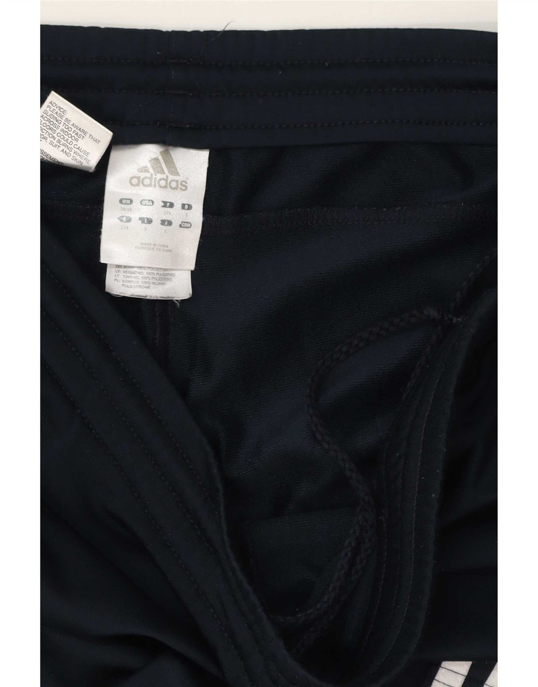 Pantaloni da tuta da uomo Adidas UK 38/40 Poliestere blu navy medio