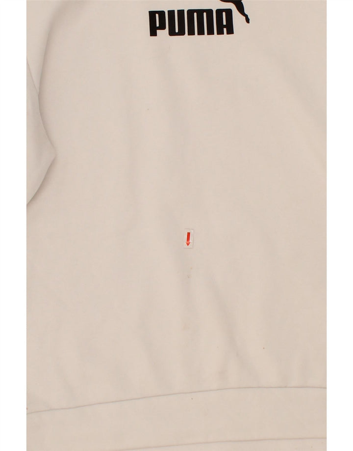 PUMA Mens Graphic Sweatshirt Jumper Small White Cotton Vintage Puma and Second-Hand Puma from Messina Hembry 