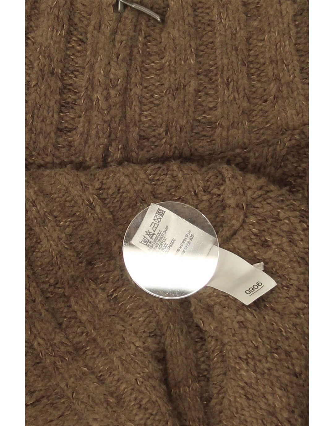 Maglione da uomo Marks & Spencer con zip e collo in acrilico marrone medio