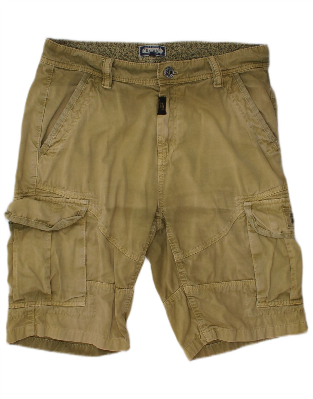 Pantaloncini cargo da uomo ONE WAY medi W32 cotone kaki