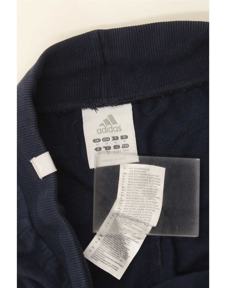 Pantaloni della tuta da donna Adidas UK 12 medio cotone blu navy