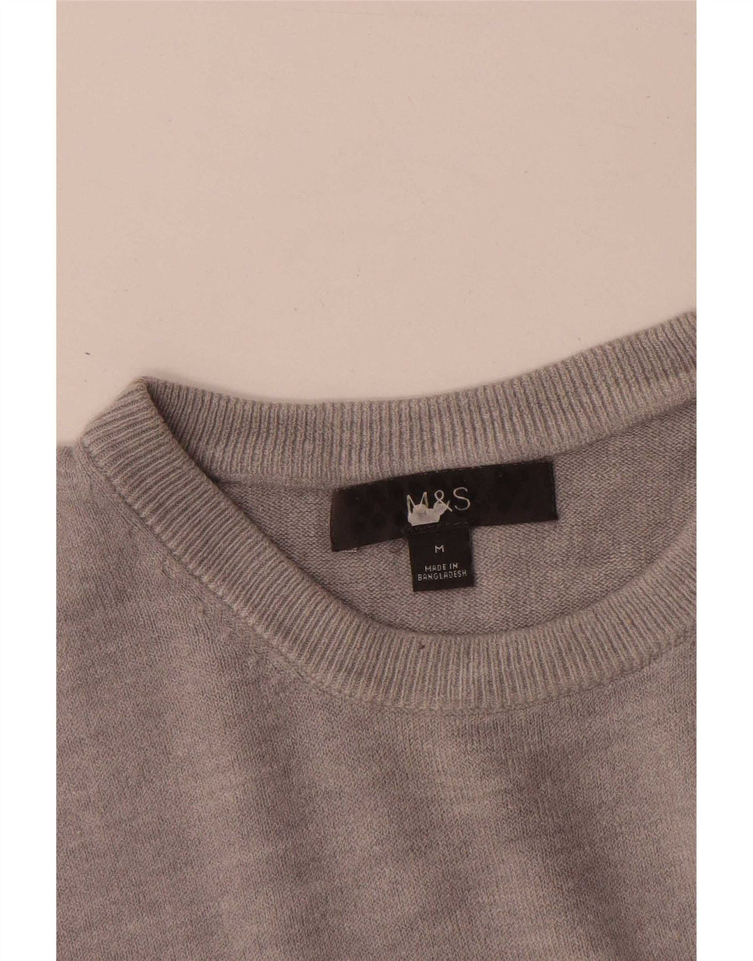 Maglione maglione girocollo da uomo Marks & Spencer grigio medio in acrilico