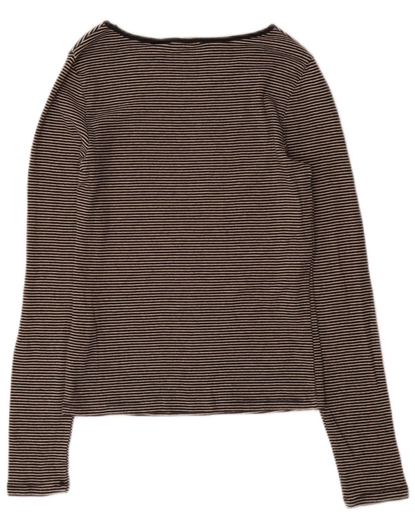 Levi's Top da donna a maniche lunghe UK 12 Cotone gessato grigio medio