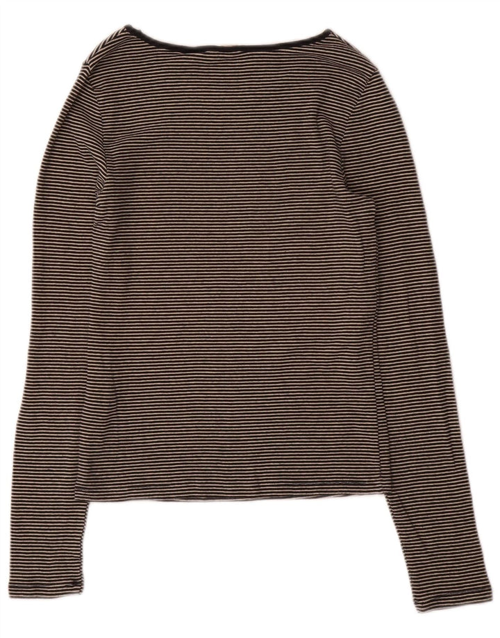 Levi's Top da donna a maniche lunghe UK 12 Cotone gessato grigio medio