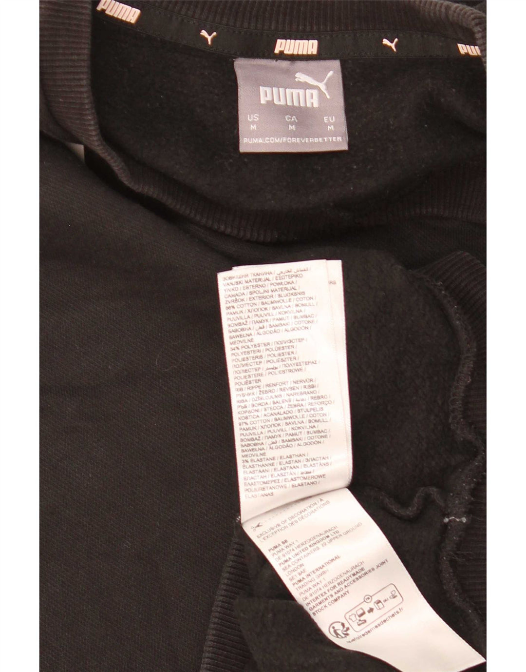 Felpa grafica da uomo Puma Felpa media in cotone nero