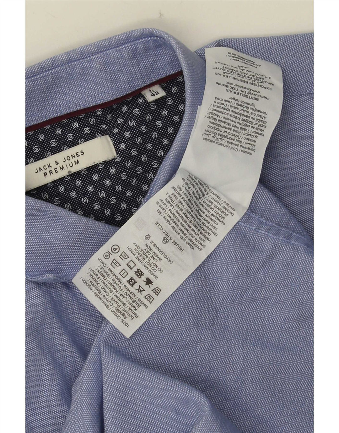 Camicia da uomo Jack & Jones taglia 42 grande cotone blu