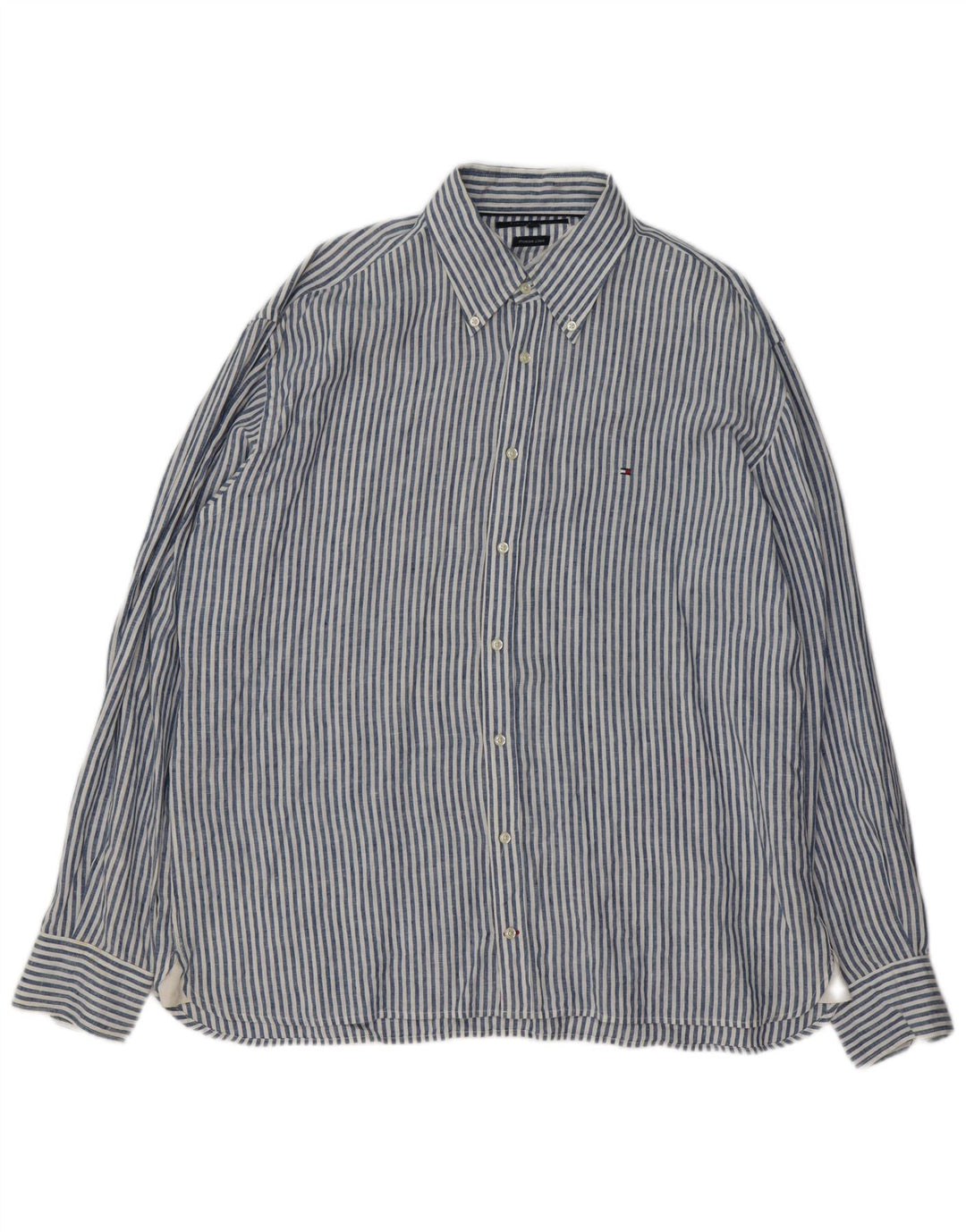 Camicia da uomo Tommy Hilfiger 2XL Lino gessato blu