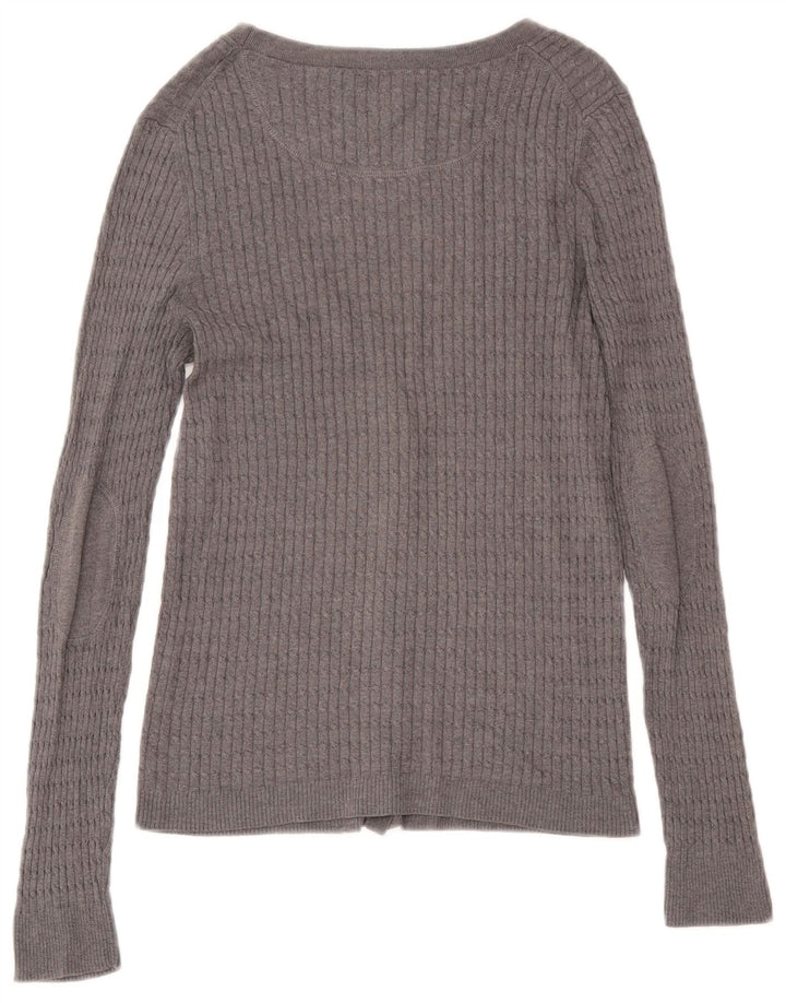 Maglione cardigan da donna Massimo Dutti UK 14 grande grigio