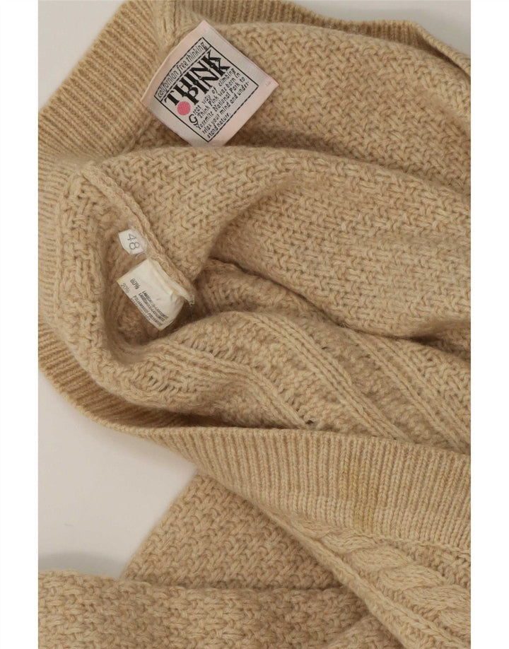 Maglione cardigan da uomo Think Pink IT 48 Lana d'agnello beige medio