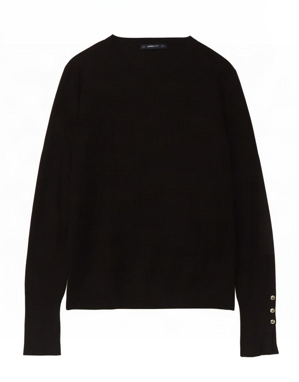 Maglione maglione con scollo a barca da donna Zara UK 14 grande nero