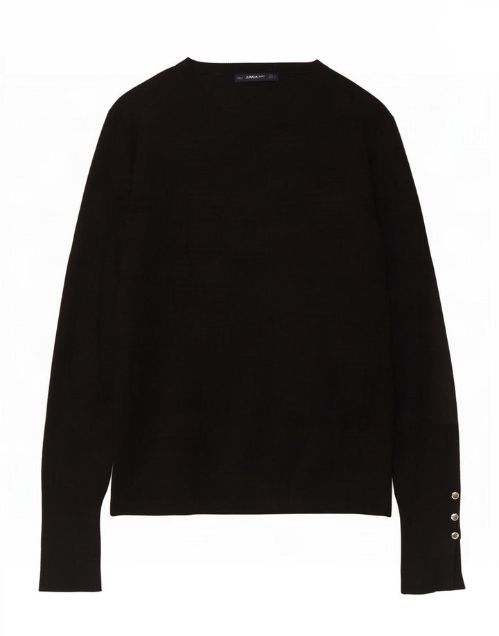 Maglione maglione con scollo a barca da donna Zara UK 14 grande nero
