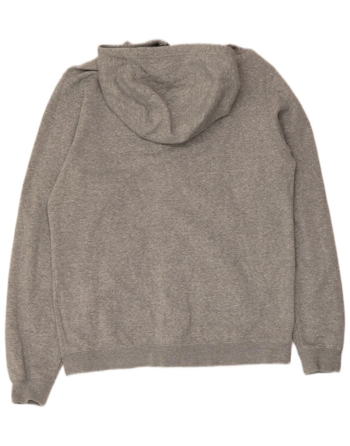 Felpa con cappuccio e zip Nike da uomo in cotone grigio medio