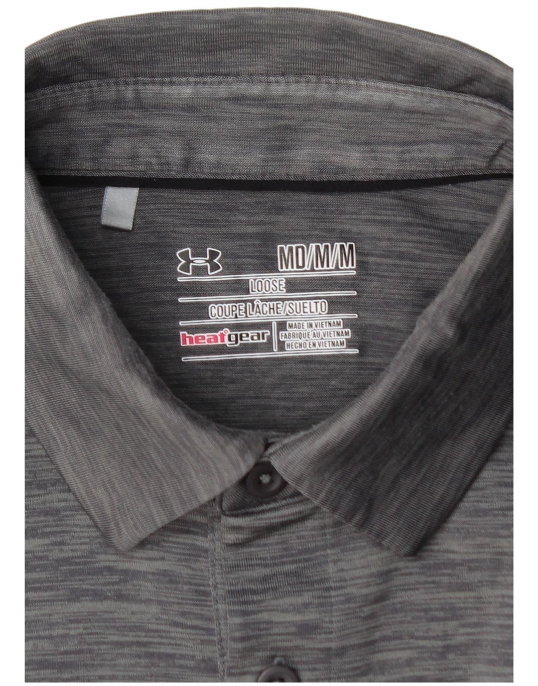 Polo da uomo UNDER ARMOUR Heat Gear grigio medio a righe