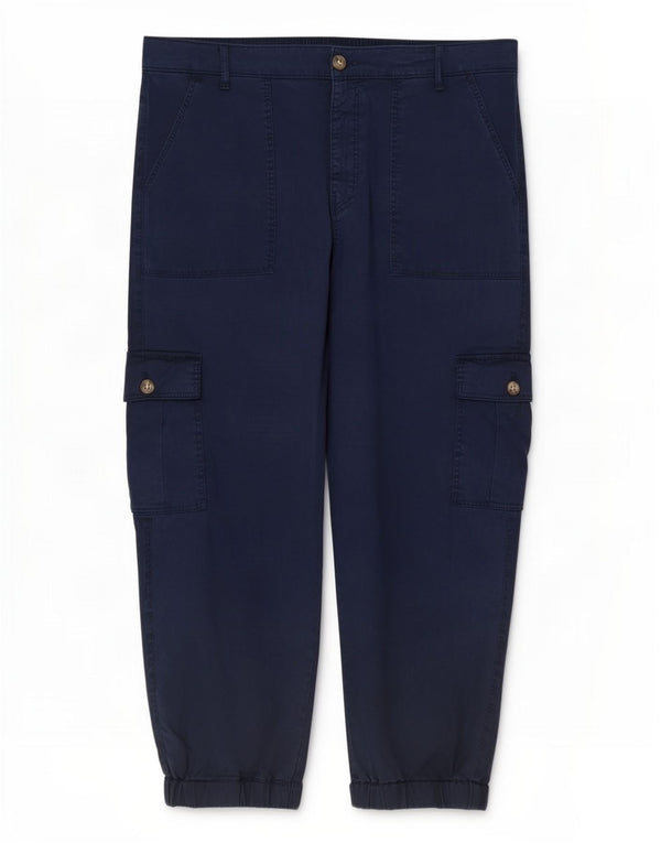 Pantaloni cargo da jogging da donna Marks & Spencer UK 18 XL W38 L24 Blu navy