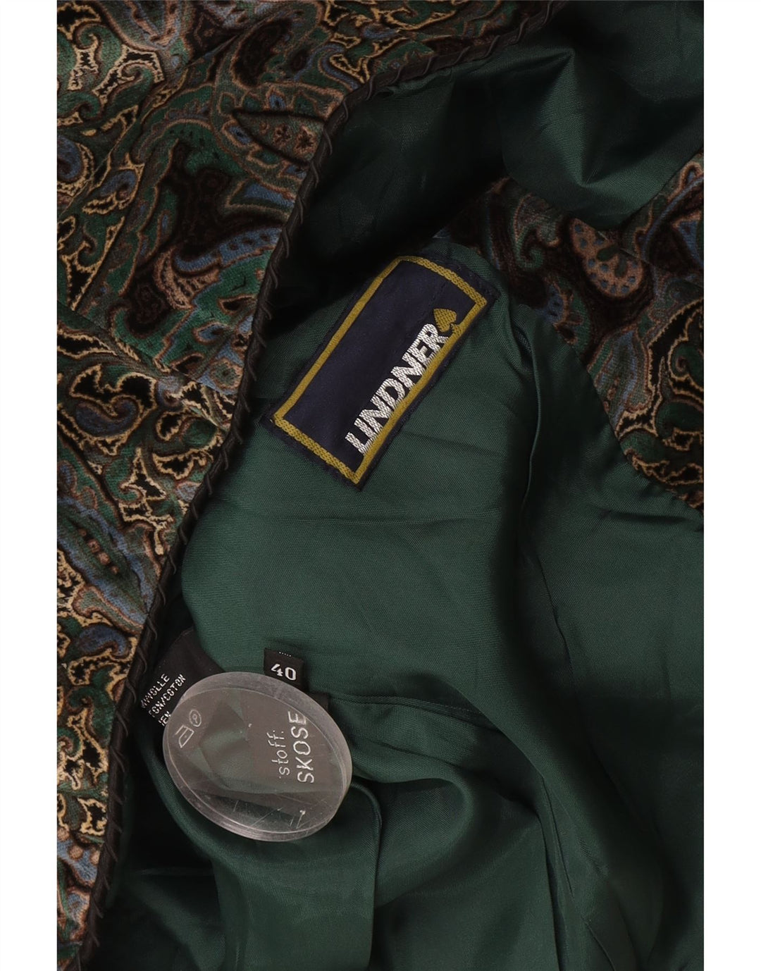 Giacca blazer vintage da donna a 5 bottoni EU 40 Paisley medio multicolore