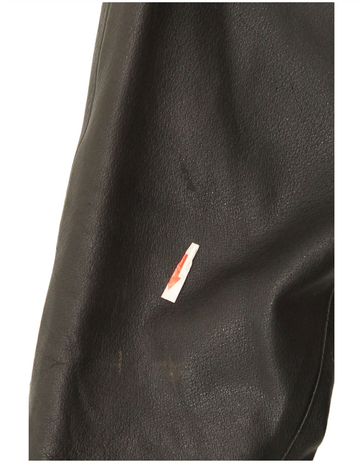 Giacca in pelle oversize da donna vintage IT 48 2XL Pelle nera