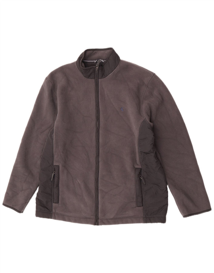 Giacca in pile da uomo Joules UK 42 XL Poliestere color block grigio