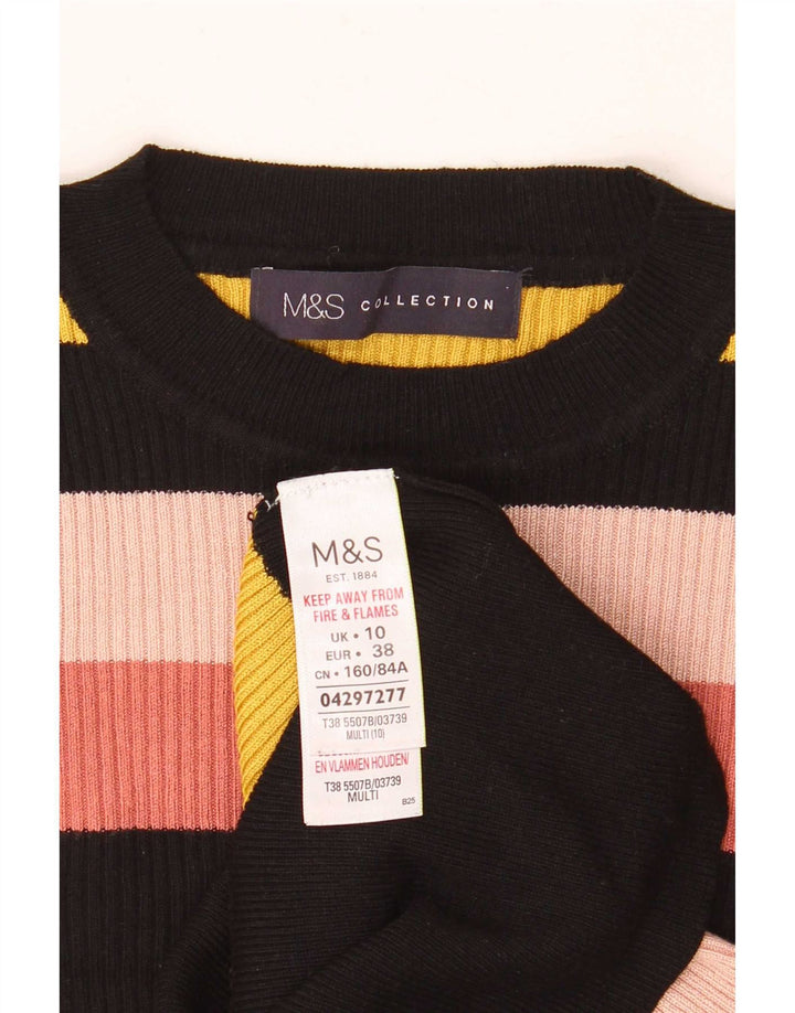 Maglione maglione girocollo da donna Marks & Spencer UK 10 piccolo multicolore