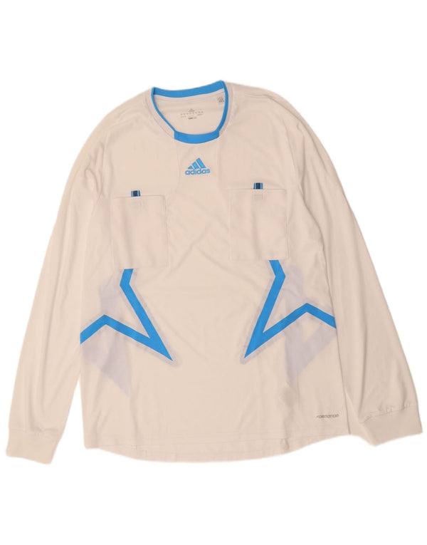 Top ADIDAS Climacool da uomo a maniche lunghe XL in poliestere color block bianco