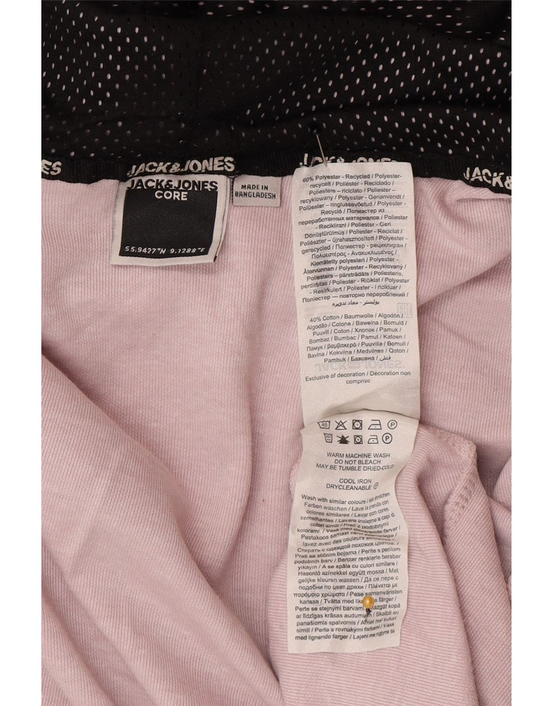 Maglione con cappuccio e zip da uomo Jack & Jones grande rosa in poliestere
