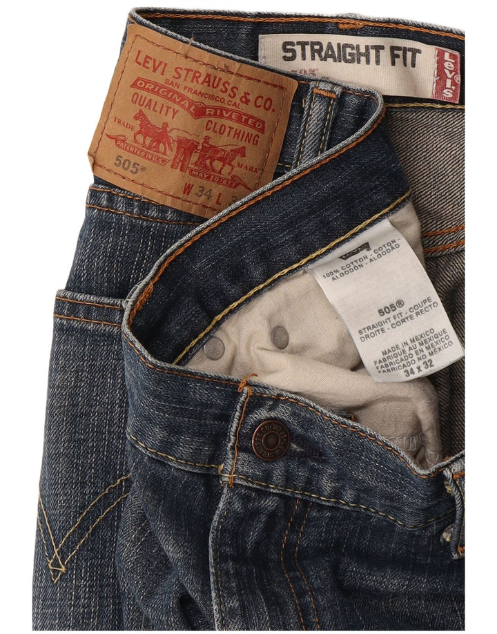 Levi's Uomo 505 Jeans dritti W34 L32 Cotone Blu