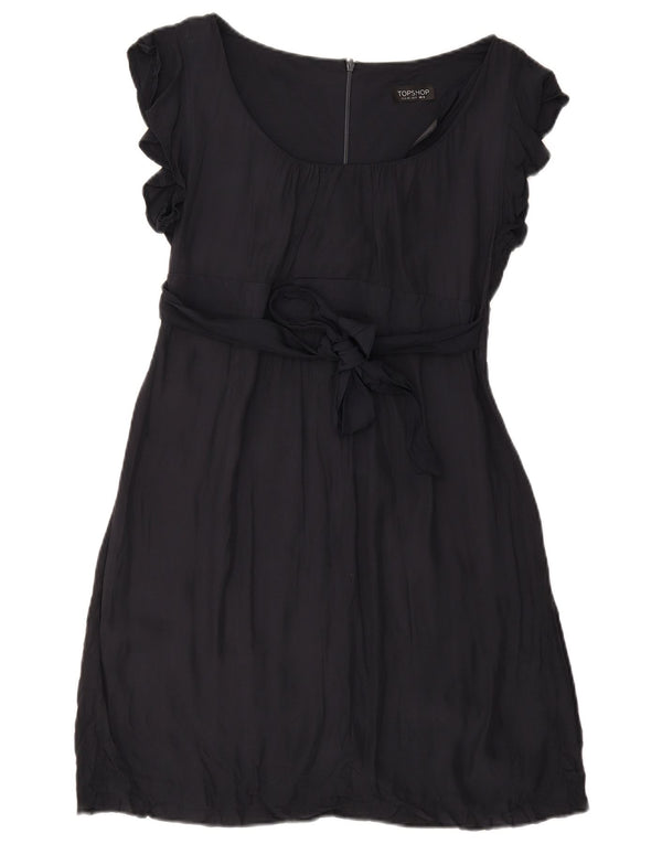 Topshop Abito da donna a trapezio UK 12 Viscosa medio blu navy