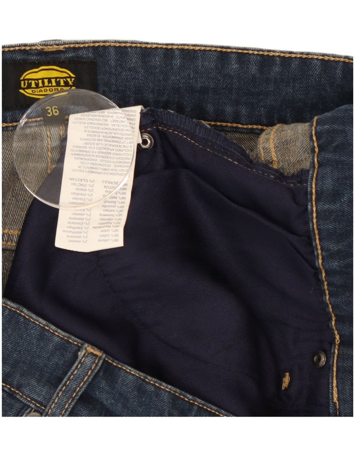 Pantaloncini di jeans cargo da uomo Diadora W36 Large in cotone blu