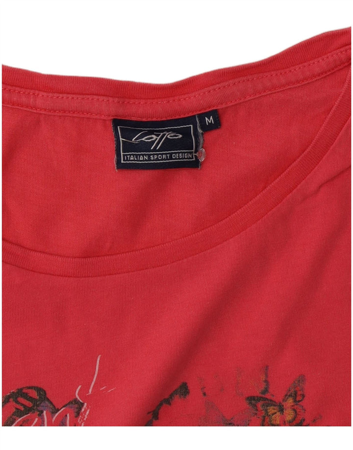 T-shirt grafica da donna Lotto Top UK 12 Rosa medio