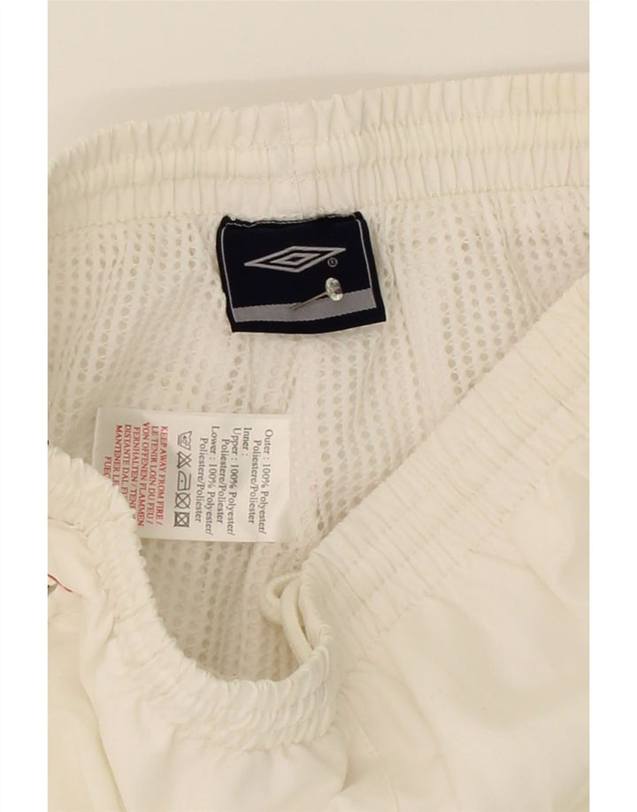 UMBRO Boys Graphic Tracksuit Trousers Joggers 10-11 Years  White Polyester Vintage Umbro and Second-Hand Umbro from Messina Hembry 