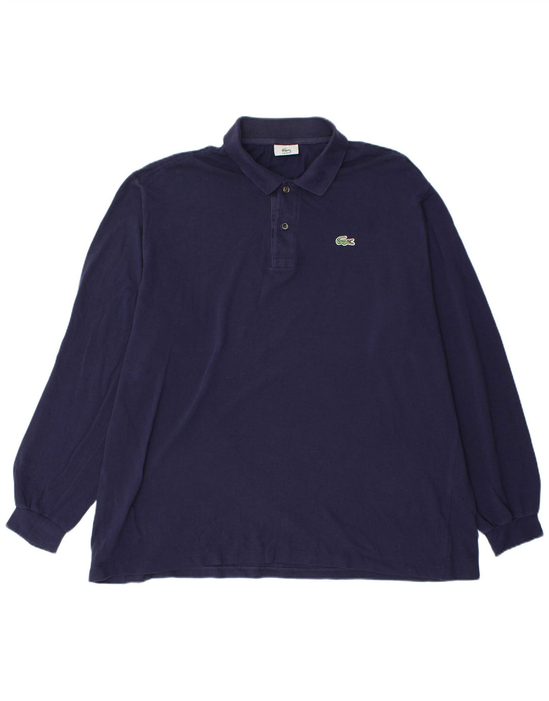 Polo da uomo a maniche lunghe Lacoste taglia 7 2XL cotone blu navy