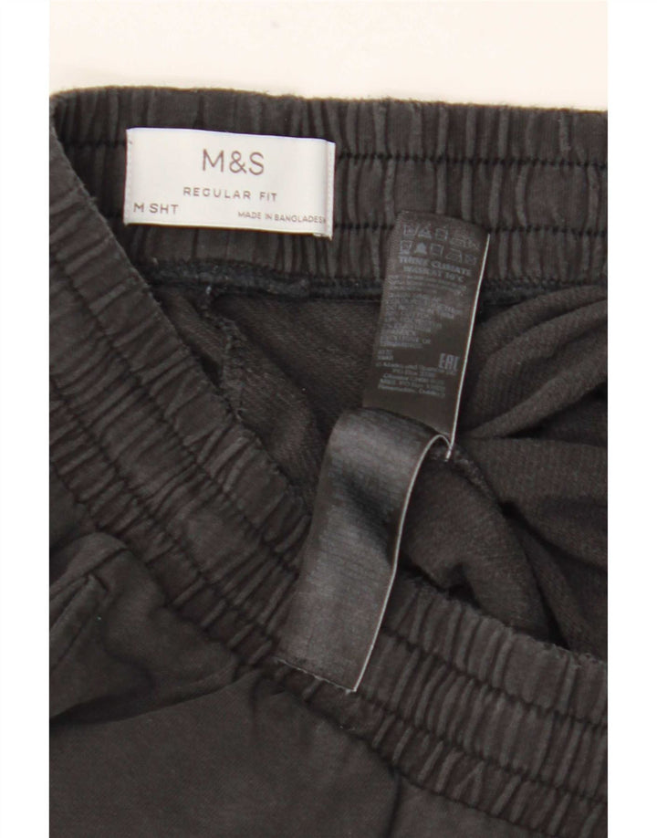 Pantaloni da tuta da uomo Marks & Spencer vestibilità regolare in cotone nero medio