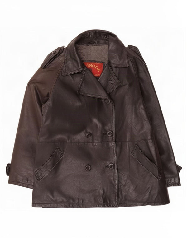 Giacca militare doppiopetto oversize da donna vintage IT 42 media nera