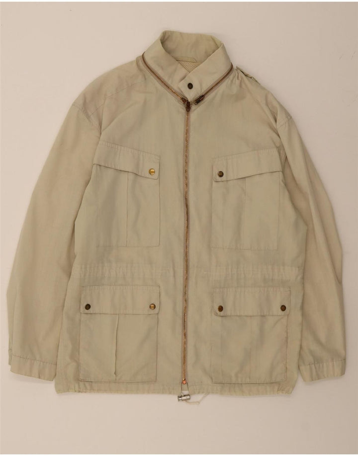 VINTAGE Mens Utility Jacket UK 40 Large Beige Vintage Vintage and Second-Hand Vintage from Messina Hembry 