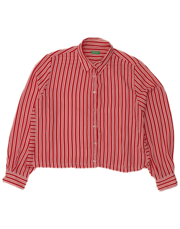 Camicetta corta da donna Benetton UK 18 XL a righe rosse