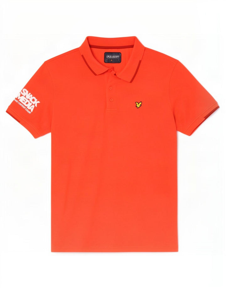Polo grafica da uomo Lyle & Scott in poliestere rosso medio